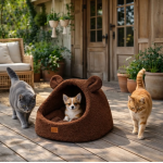 Kukaňa Golden Dog pre psa a mačku s vankúšom – 36 x 38 x 28 cm, hnedá